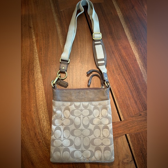 Coach Crossbody Bag - Brown and Cream - Picture 1 of 7
